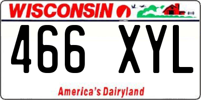 WI license plate 466XYL