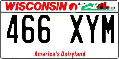 WI license plate 466XYM