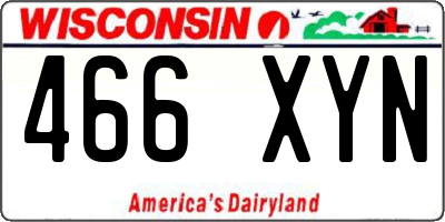 WI license plate 466XYN
