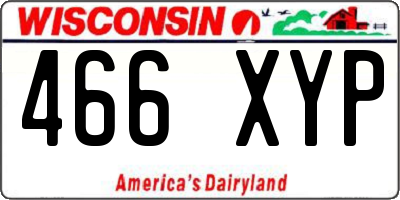 WI license plate 466XYP