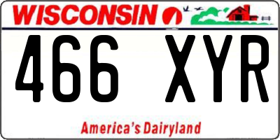 WI license plate 466XYR