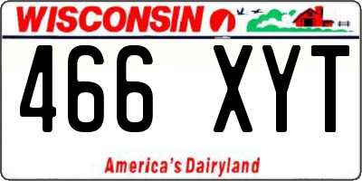 WI license plate 466XYT