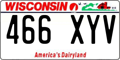 WI license plate 466XYV