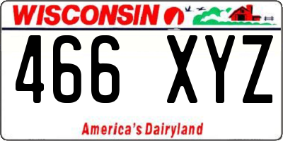 WI license plate 466XYZ