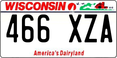 WI license plate 466XZA