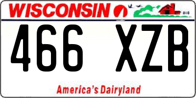 WI license plate 466XZB