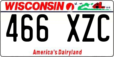 WI license plate 466XZC