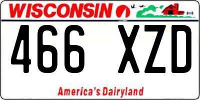 WI license plate 466XZD