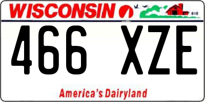 WI license plate 466XZE