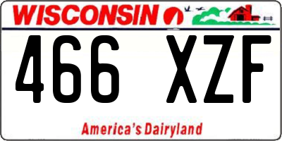 WI license plate 466XZF