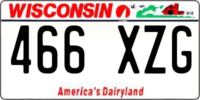 WI license plate 466XZG