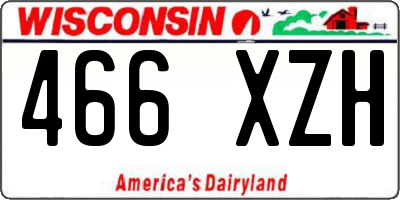WI license plate 466XZH