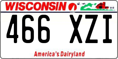 WI license plate 466XZI