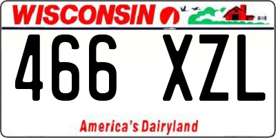 WI license plate 466XZL