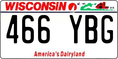 WI license plate 466YBG