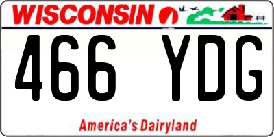 WI license plate 466YDG