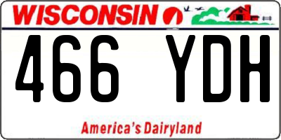 WI license plate 466YDH