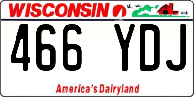 WI license plate 466YDJ