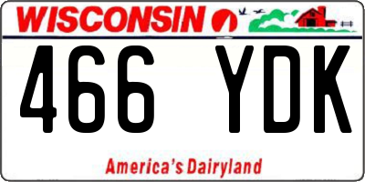 WI license plate 466YDK