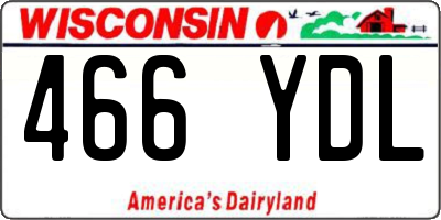 WI license plate 466YDL