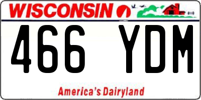 WI license plate 466YDM