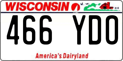 WI license plate 466YDO