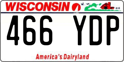 WI license plate 466YDP