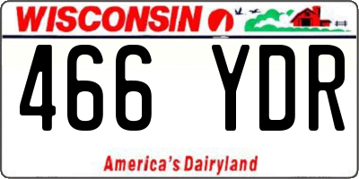 WI license plate 466YDR