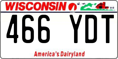 WI license plate 466YDT