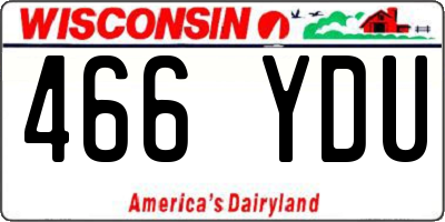 WI license plate 466YDU