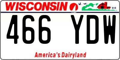 WI license plate 466YDW