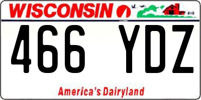 WI license plate 466YDZ