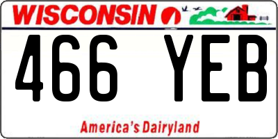 WI license plate 466YEB