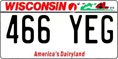 WI license plate 466YEG