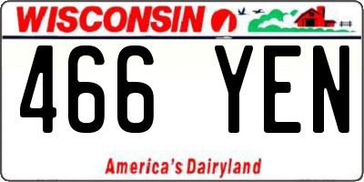 WI license plate 466YEN