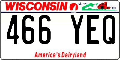 WI license plate 466YEQ