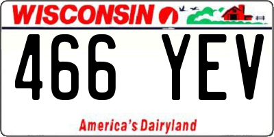 WI license plate 466YEV