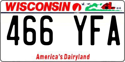WI license plate 466YFA