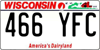 WI license plate 466YFC