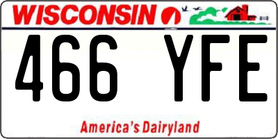 WI license plate 466YFE
