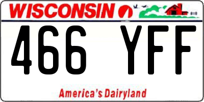 WI license plate 466YFF