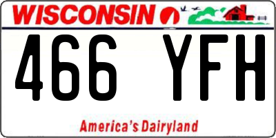 WI license plate 466YFH
