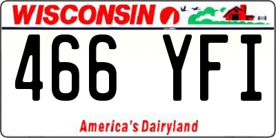 WI license plate 466YFI
