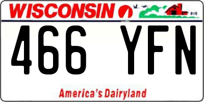 WI license plate 466YFN