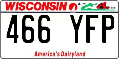 WI license plate 466YFP