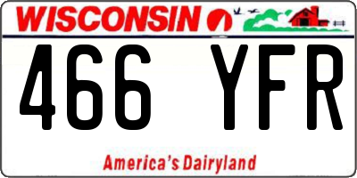 WI license plate 466YFR