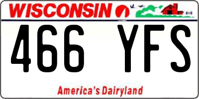 WI license plate 466YFS