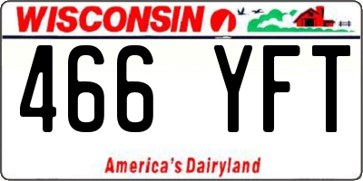 WI license plate 466YFT