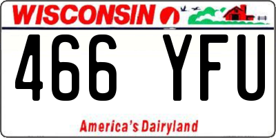 WI license plate 466YFU
