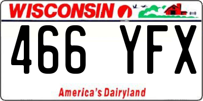 WI license plate 466YFX